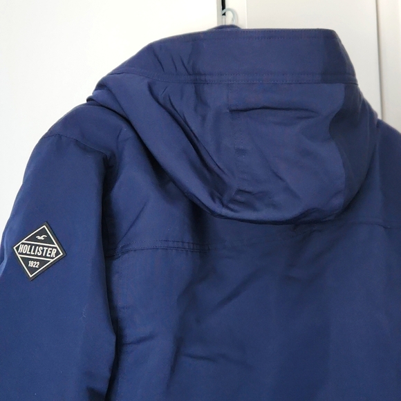 FALL SALE‼️ Hollister Fleece lined coat EUC (size medium) Navy Blue, Unisex - Picture 5 of 7